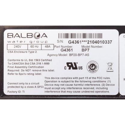 Solo control, Balboa Water Group BP7, 4,0 kW, con Plug-n-Click