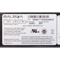 Control Only, Balboa Water Group BP7, 5.5kW, w/ Plug-n-Click