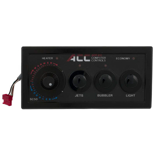 Parte superior, ACC KP-50, botón de aire 3, perilla T-Stat