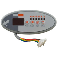 Topside, Gecko TSC-9/K-9, 4-Button, 1 or 2 Pump, Sm Oval, LED