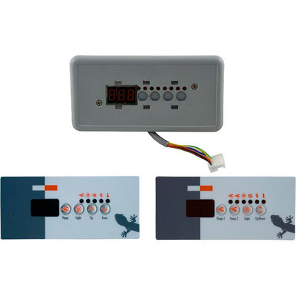 Topside, Gecko TSC-18/K-18, 4 Btn, Small Rec, LED, w/2 Overlays