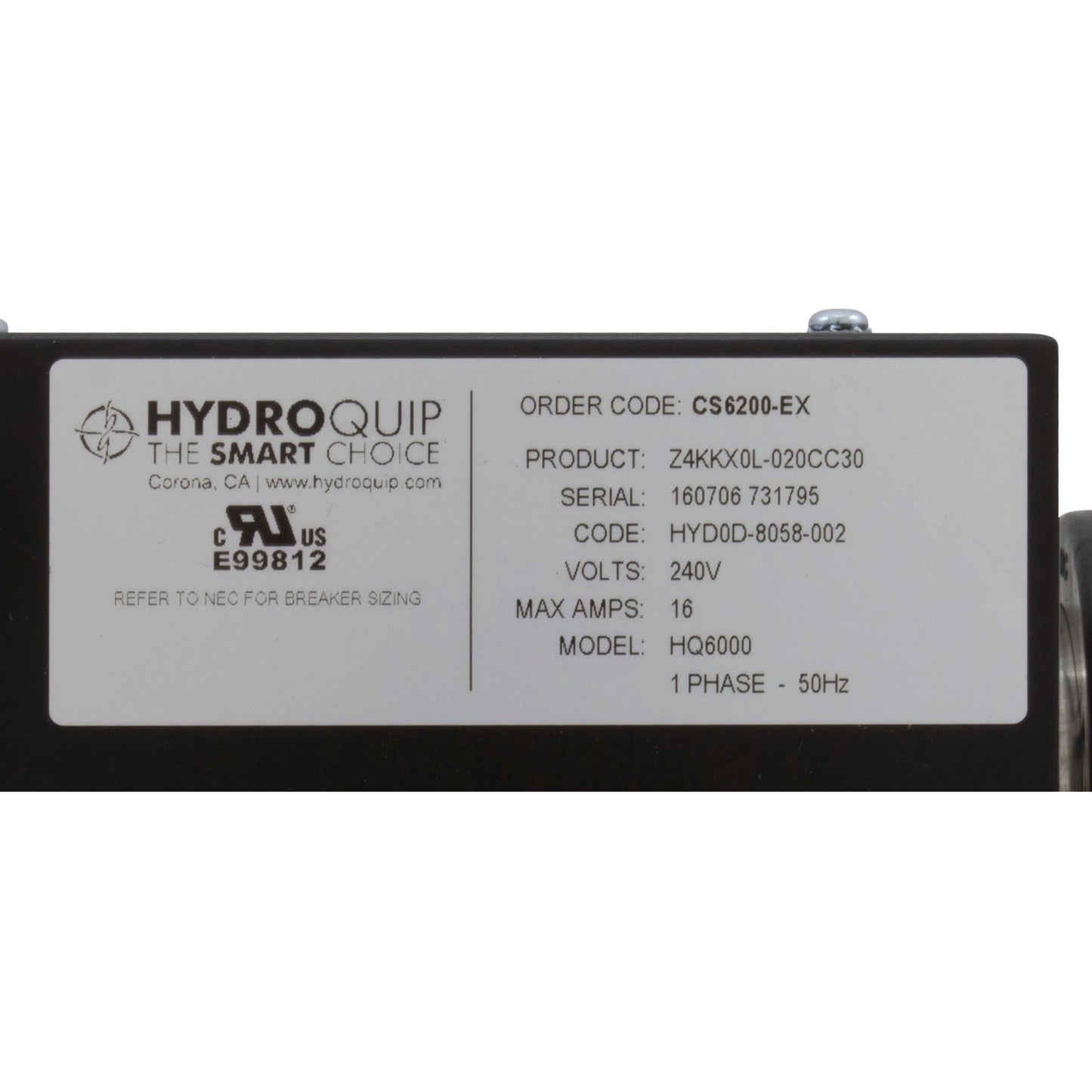 Control, Hydro-Quip CS6200EX, P1, P2, Oz, CP, 3.0kW, K-18, 50Hz