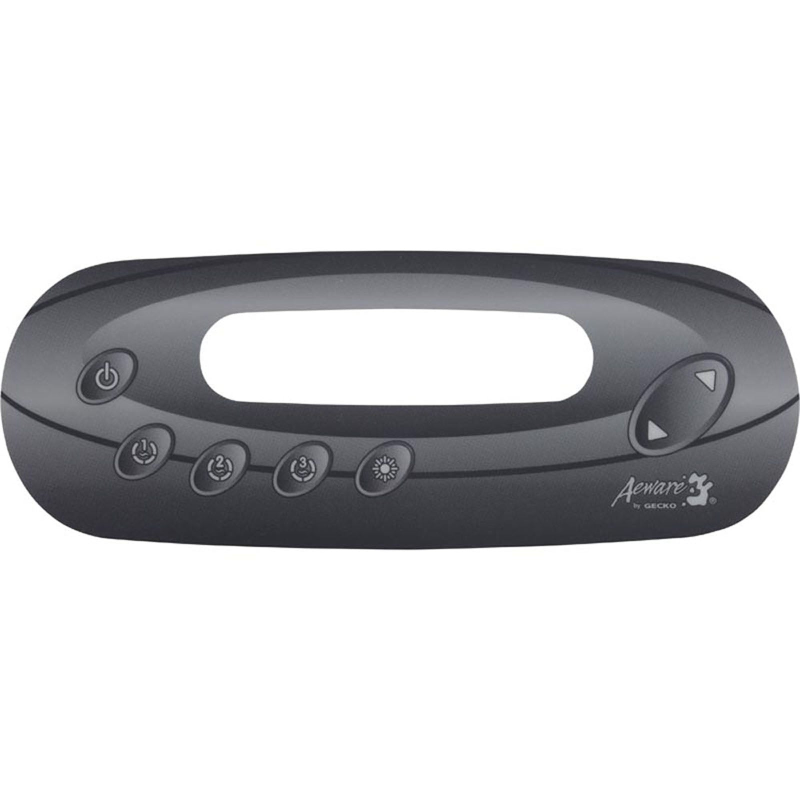Overlay, HydroQuip in.k450 7-Button, P1, P2, P3, Lt, Grey