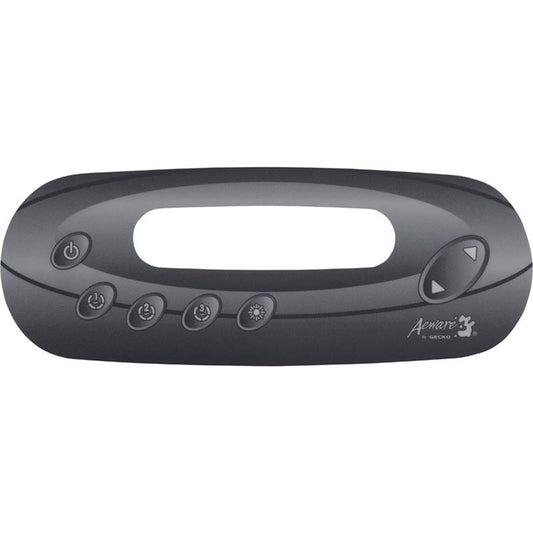 Overlay, HydroQuip in.k450 7-Button, P1, P2, P3, Lt, Grey