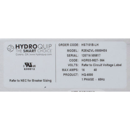 Contrôle, Hydro-Quip Silver-B, 115v/230v, 4.0kwSlide, avec Topside