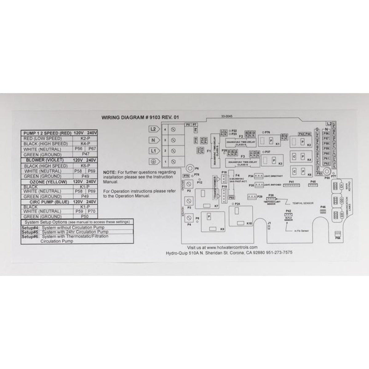 Control, Hydro-Quip PS6702Y-HS30, P1, Bl, Oz, Lt, 5.5kW, in.K200