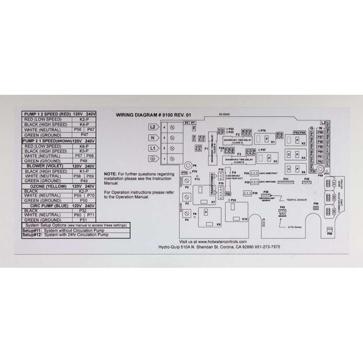 Control, H-Q PS6803Y-HS30, P1, P2 2-Spd, Bl, Oz, Lt, 5.5kW, in.K35