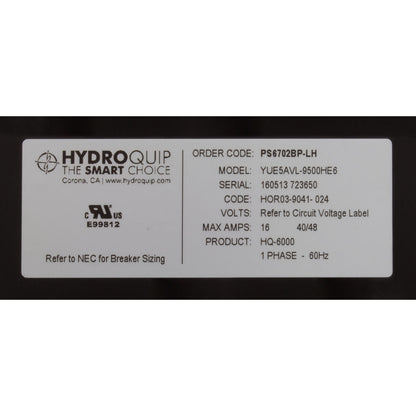 Contrôle, Hydro-Quip PS6702BP-HS30, P1, Bl, Oz, Lt, 5,5 kW, TP400