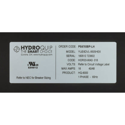 Contrôle, Hydro-Quip PS6703BP-HS60, P1, P2, Bl, Oz, Lt, 5,5 kW, TP800