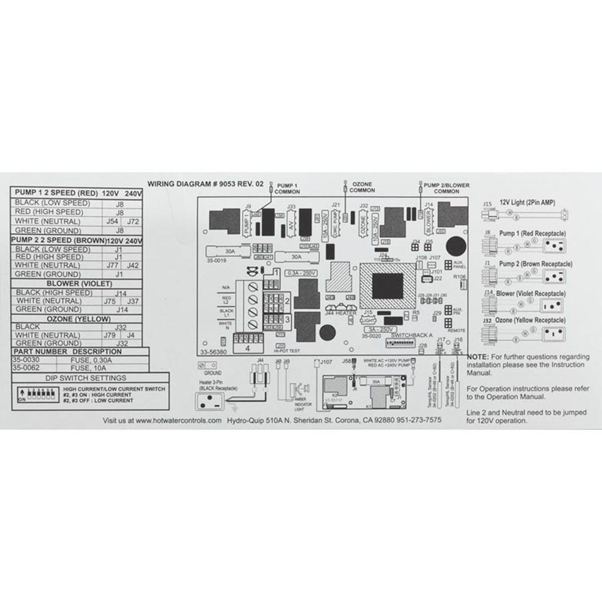 Control, H-Q PS9803BP-HS30, P1, P2 2-Spd, Bl, Oz, Lt, 4.0kW, TP600