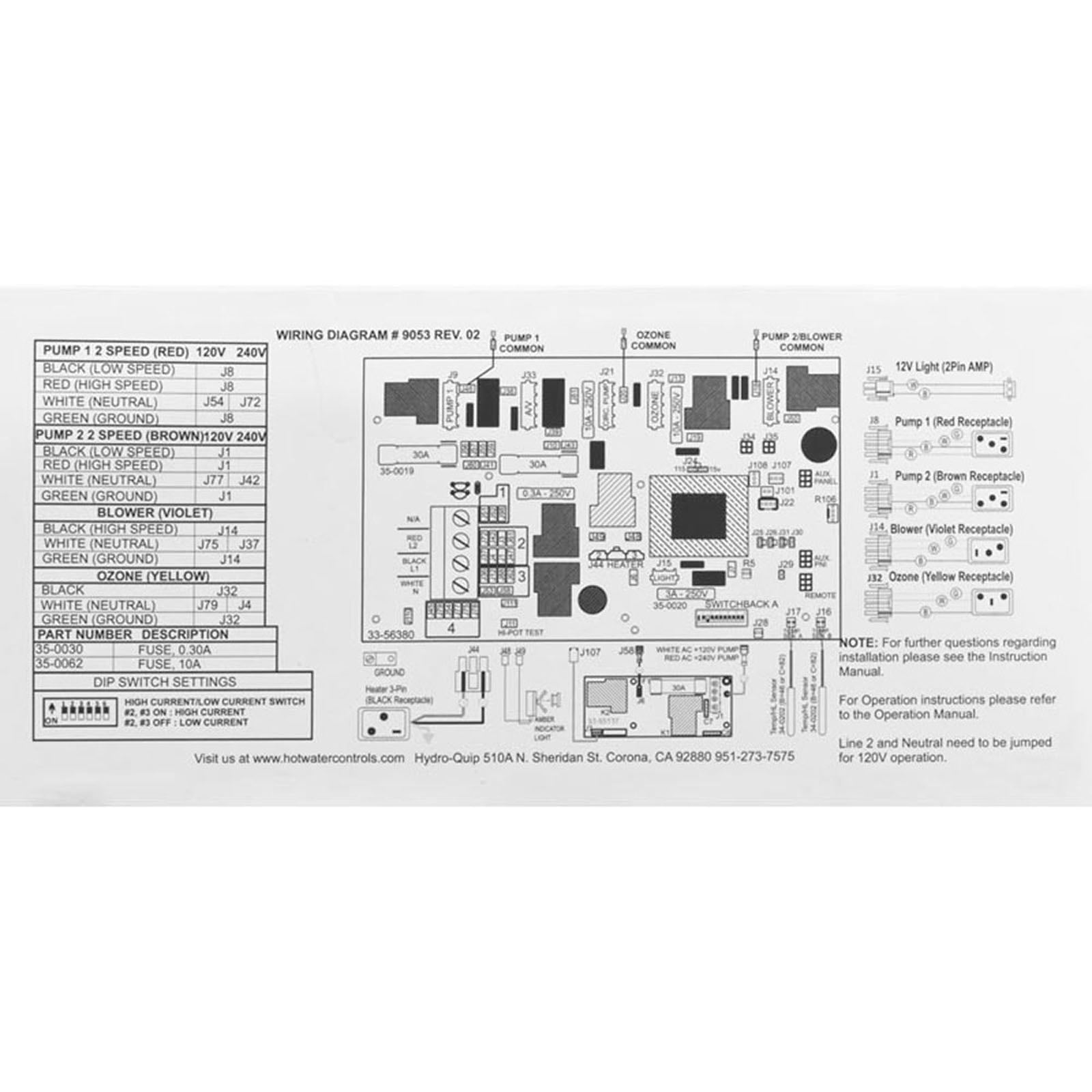 Control, H-Q PS9803BP-HS30, P1, P2 2-Spd, Bl, Oz, Lt, 4.0kW, TP600