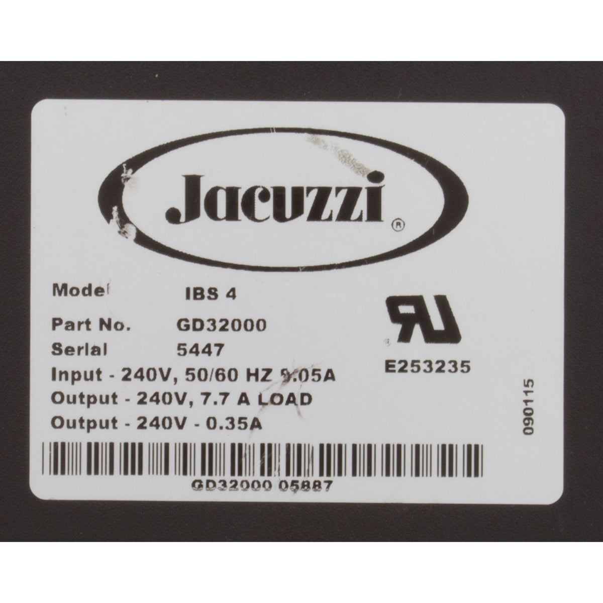 Control, Jacuzzi GD32000, 230v, Pump, Blower