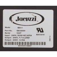 Control, Jacuzzi GD32000, 230v, Pump, Blower