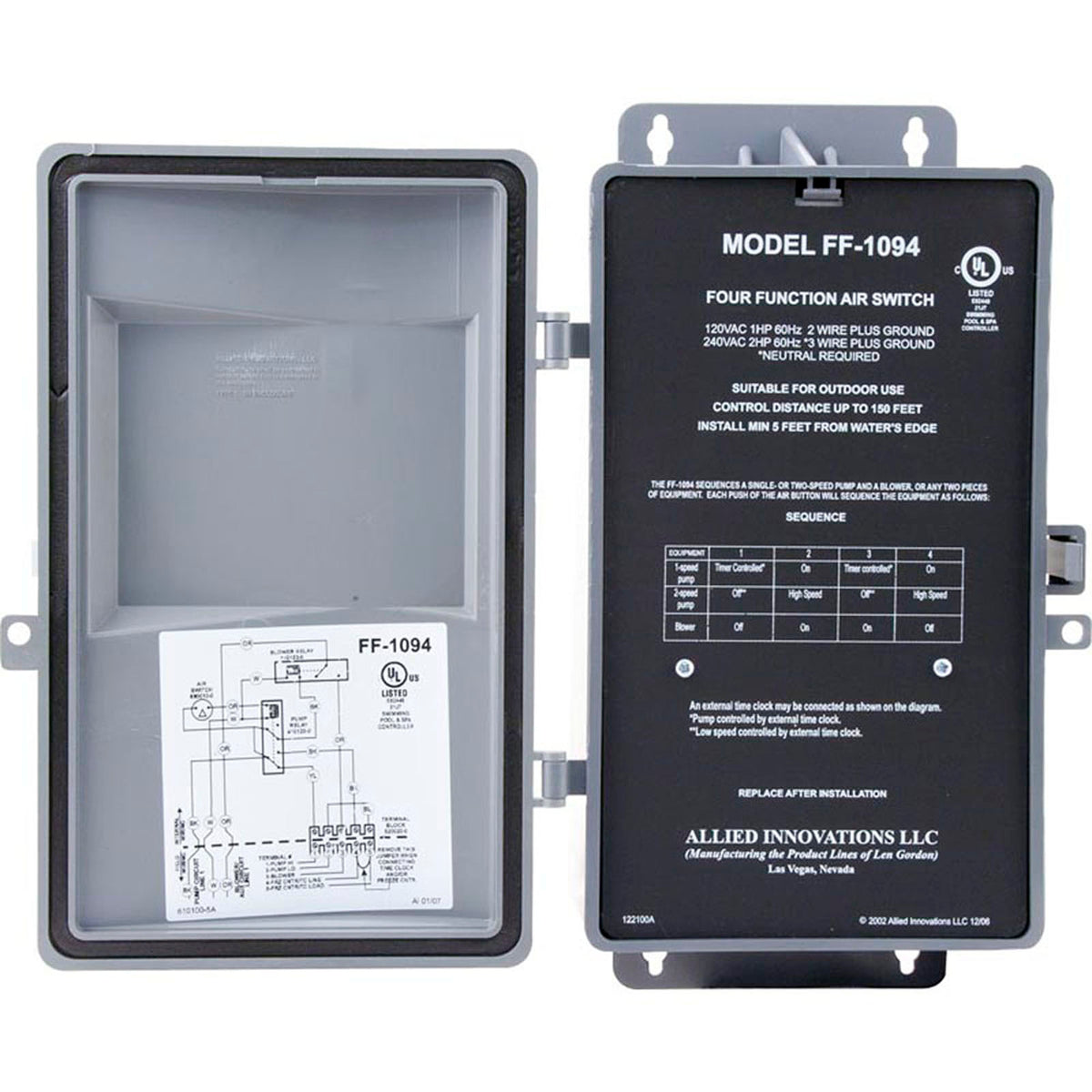 Control, Len Gordon FF1094, 115v/230v, Dual Circuit