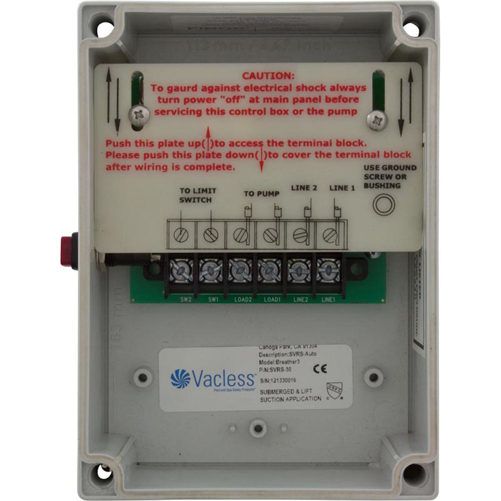 Vacuum Release, Vacless SVRS, Non-Adj, Electric, Ctr Thd