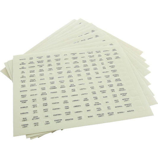Etiqueta, Pentair, IntelliTouch®, panel de control para exteriores, juego de 10