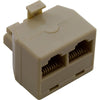 Adaptador, conector modular BWG RJ45 2 a 1, conector telefónico