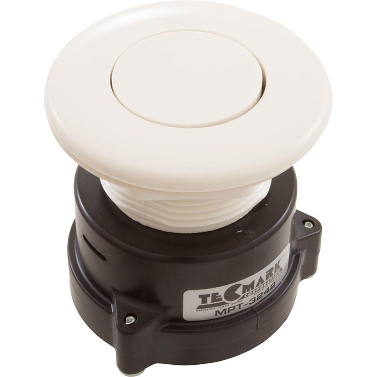 Bouton d'air, TDI 3242, encastré, 1-5/8"hs, 2-9/16"fd, blanc
