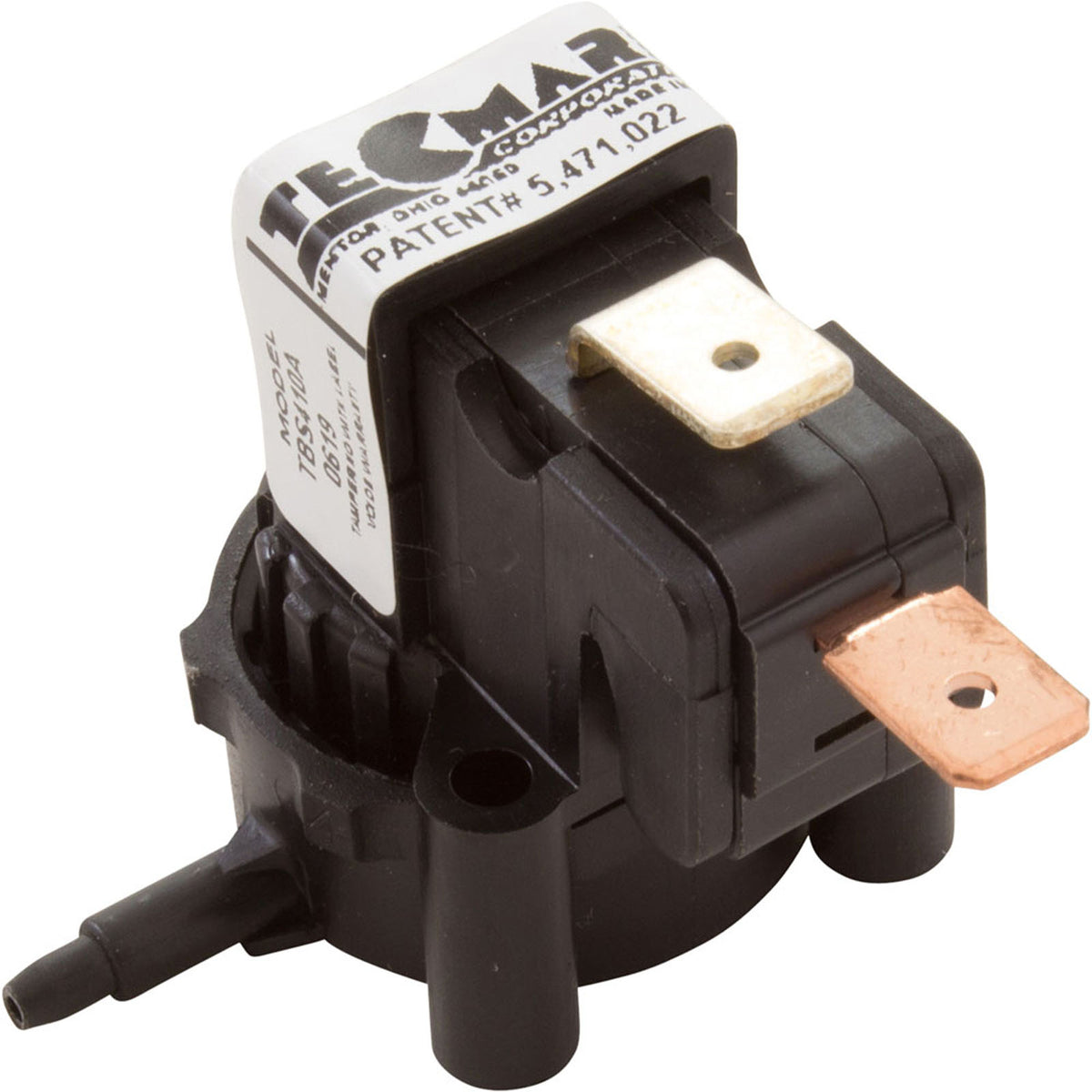 Air Switch, Tecmark, SPNO, 25 Amp, Latching, Side Spout