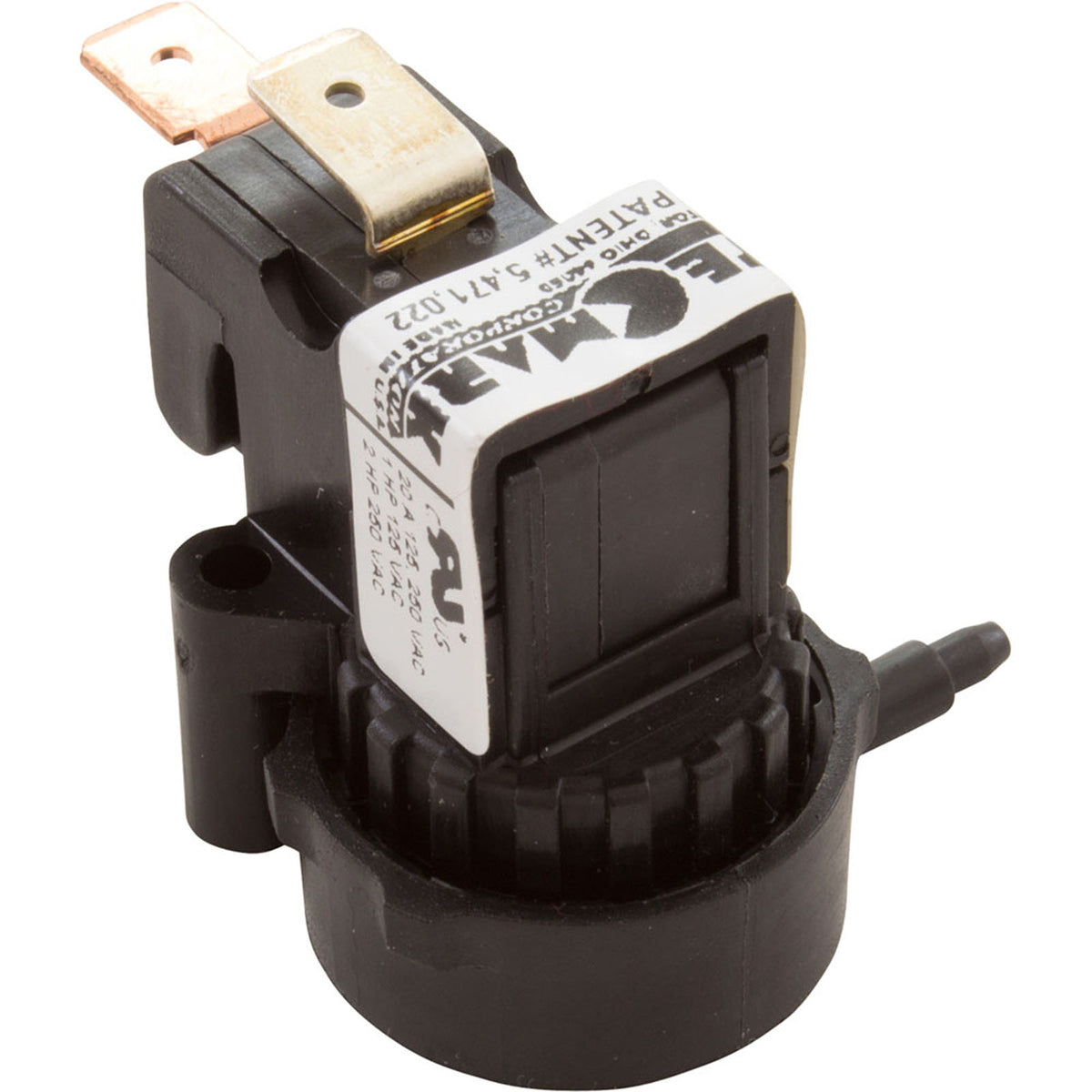 Air Switch, Tecmark, SPNO, 25 Amp, Latching, Side Spout