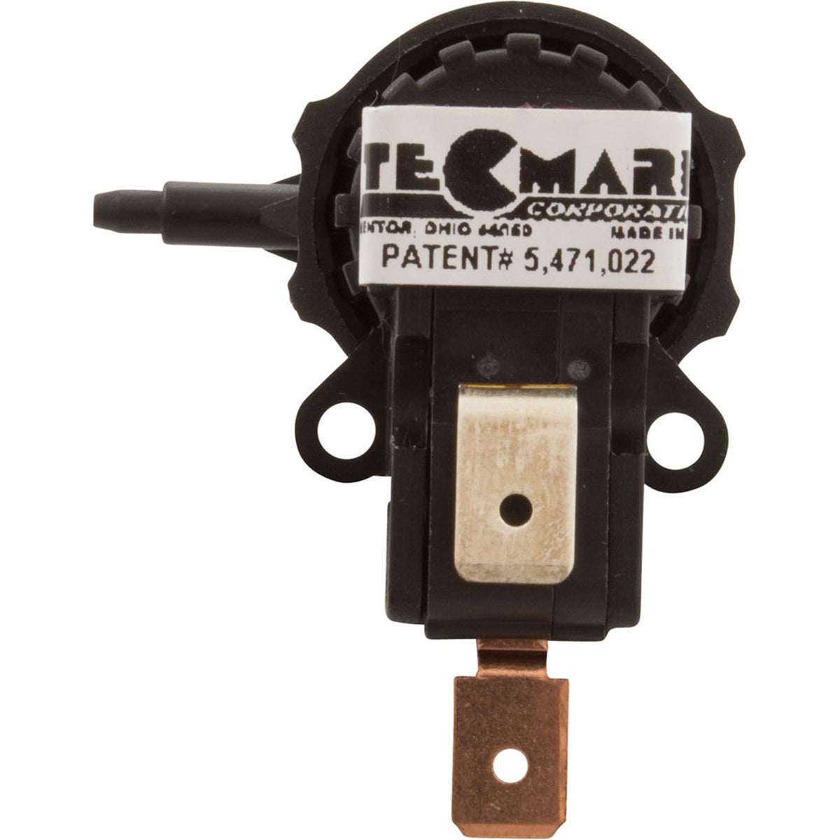 Air Switch, Tecmark, SPNO, 25 Amp, Latching, Side Spout