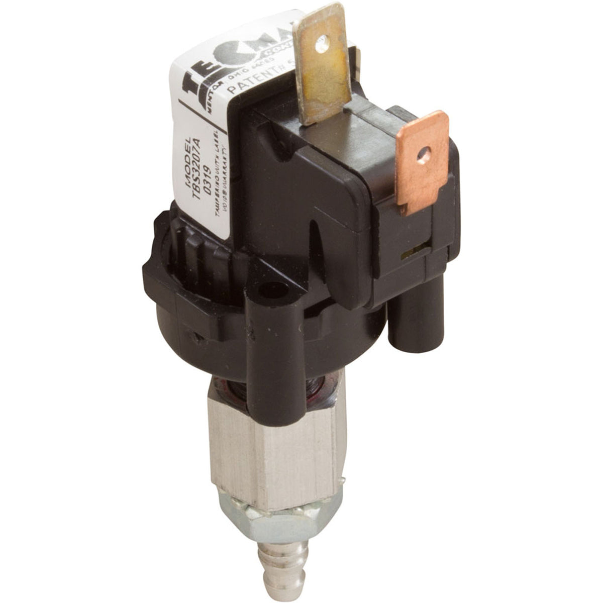 Air Switch, Tecmark, SPNO, 25 Amp, Latching, Center Spout