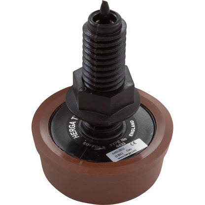 Air Button, Herga, Mushroom, 13/16"hs, 2-1/4"fd, Thd, Brown