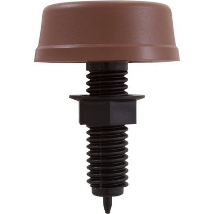 Air Button, Herga, Mushroom, 13/16"hs, 2-1/4"fd, Thd, Brown