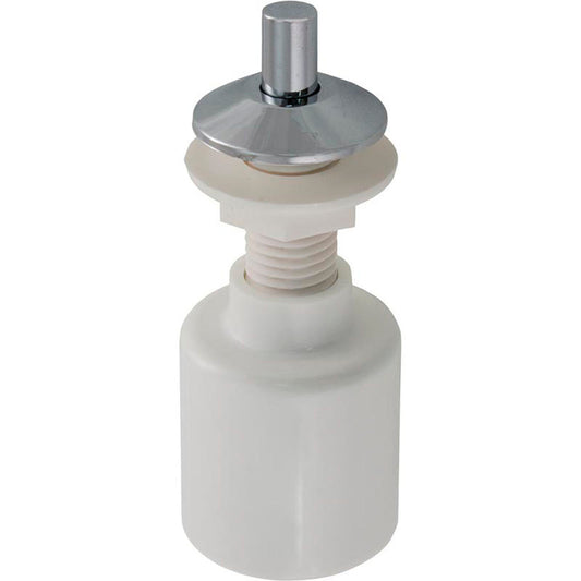 Air Button, Presair, Short Stem, 5/8"hs, 1-3/8"fd, Chrome