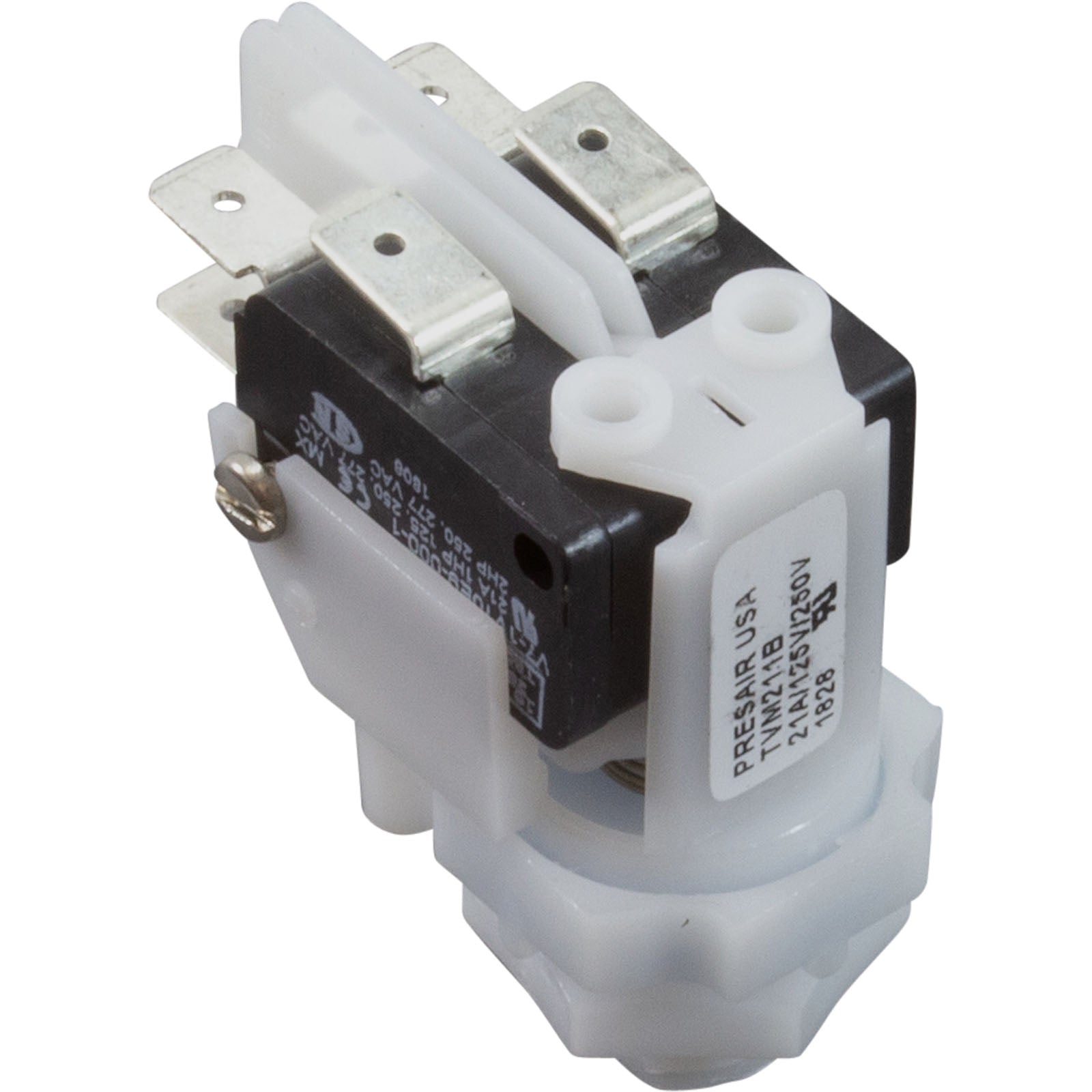 Air Switch, PresAir, DPDT, 9/16" Center Spout, 21A, Momentary