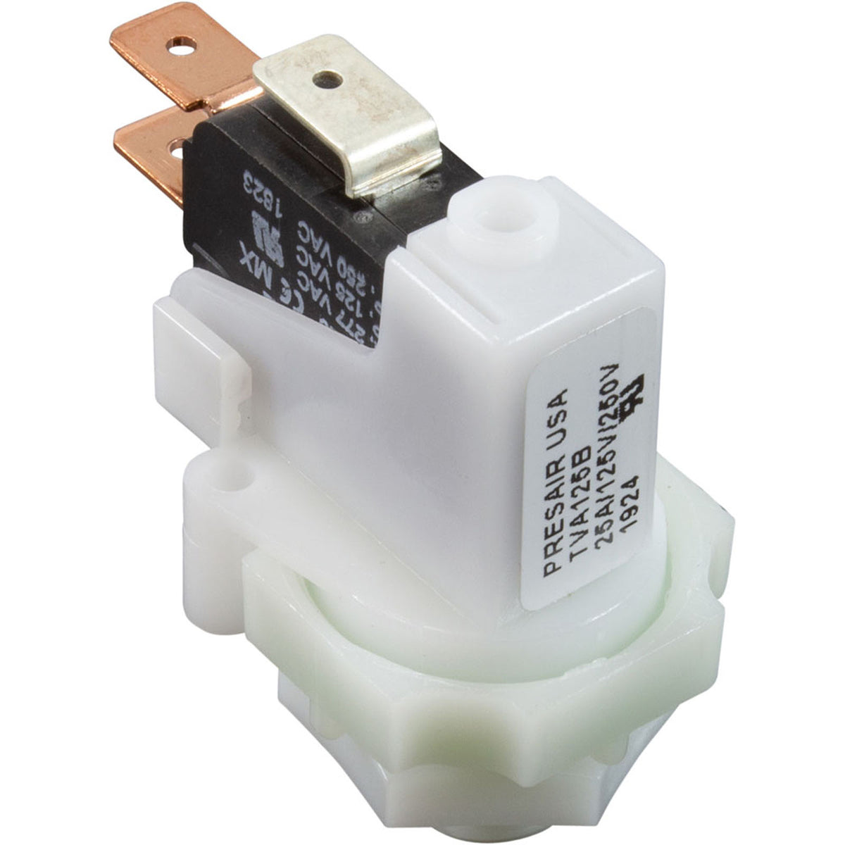 Air Switch, PresAir, SPDT, 9/16" Center Spout, 25A, Latching