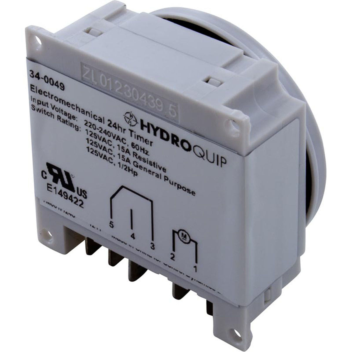 Timer, Grasslin Repl, SPDT, Panel Mount, 230v, w/override, 24hr