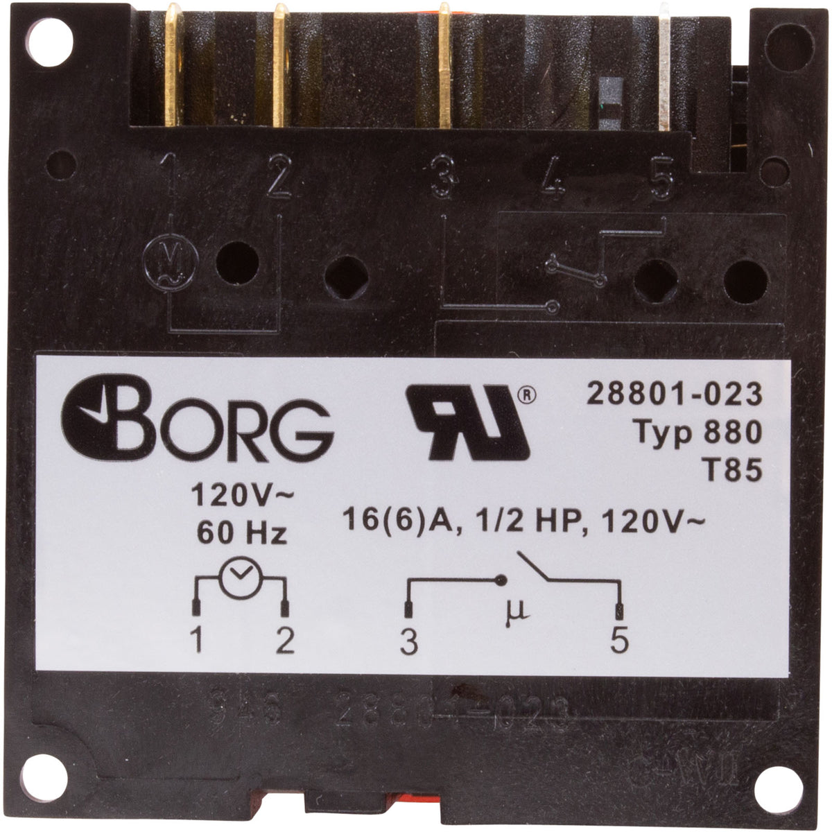 Timer, Diehl, SPST, Panel Mount, 115v, 24hr