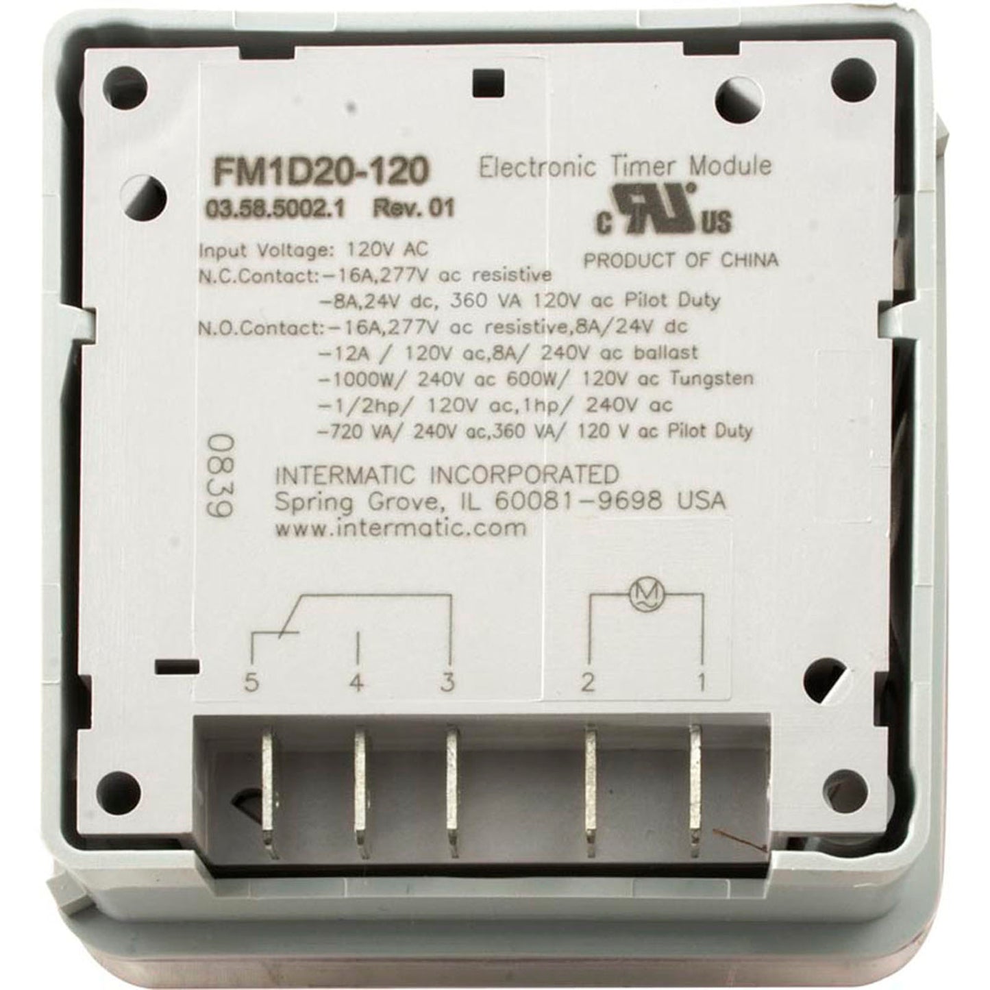 Timer, Grasslin, SPDT, Panel Mount, 115v, Digital, 24 Hour/7 Day