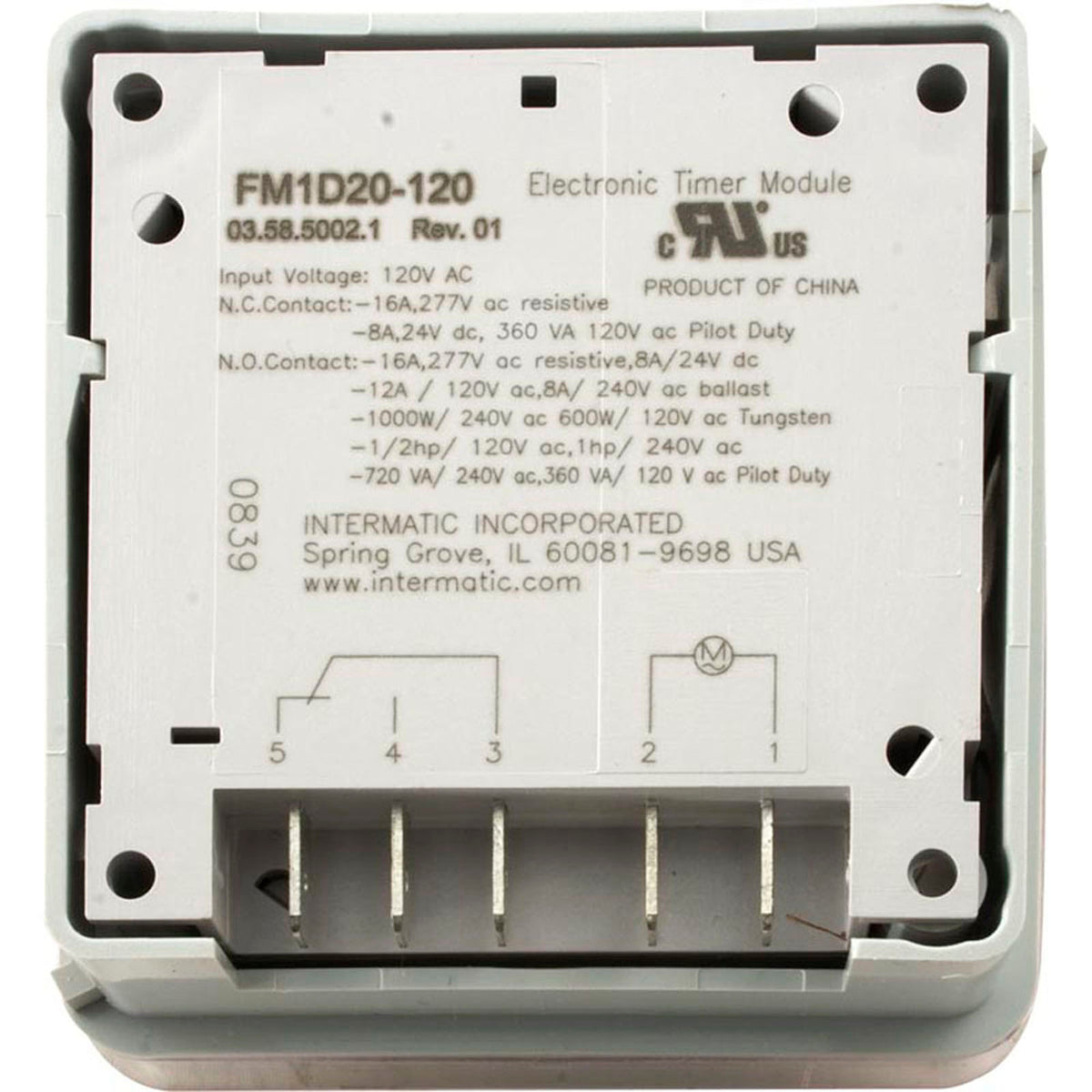 Timer, Grasslin, SPDT, Panel Mount, 115v, Digital, 24 Hour/7 Day