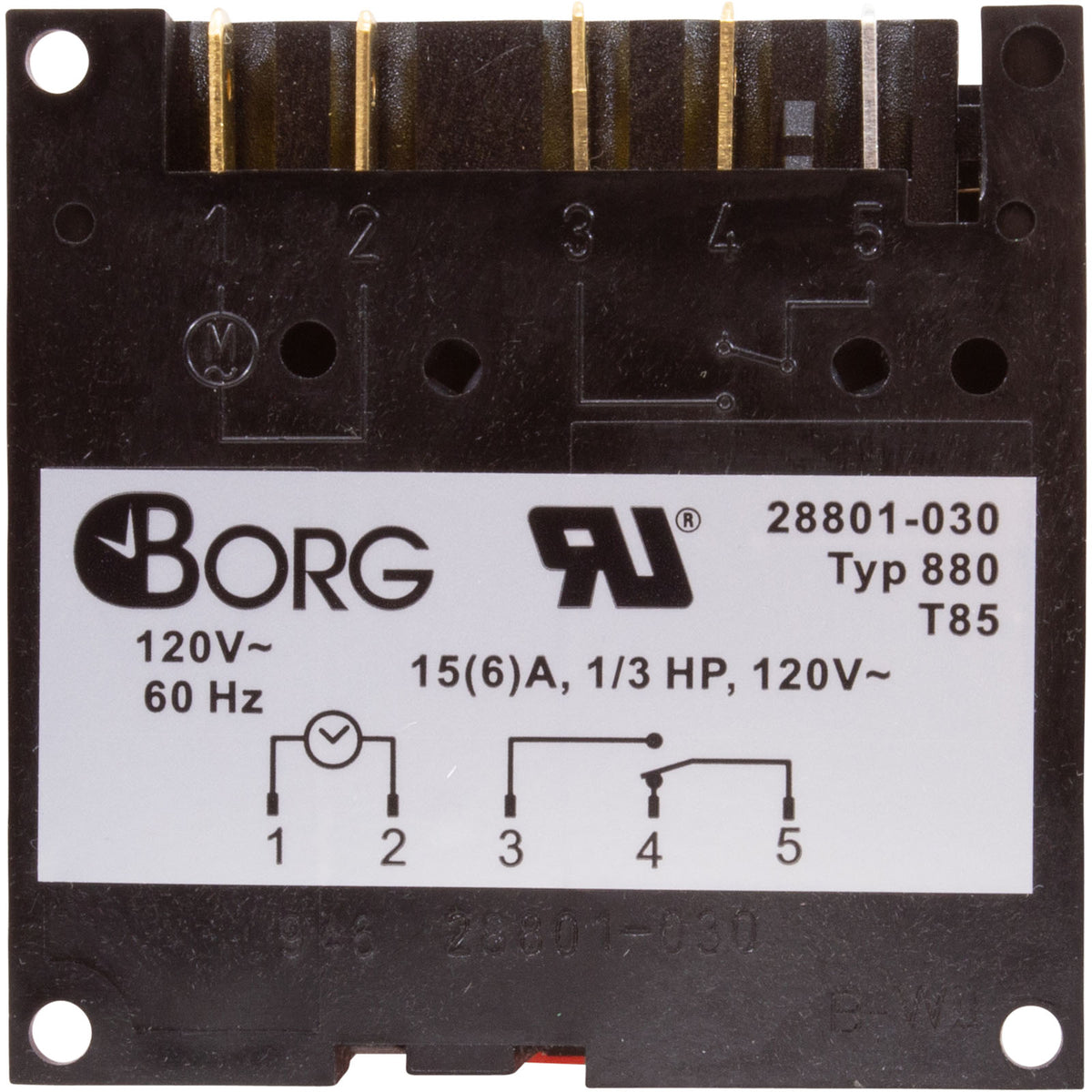 Timer, Diehl, SPDT, Panel Mount, 115v, 15A, 24hr