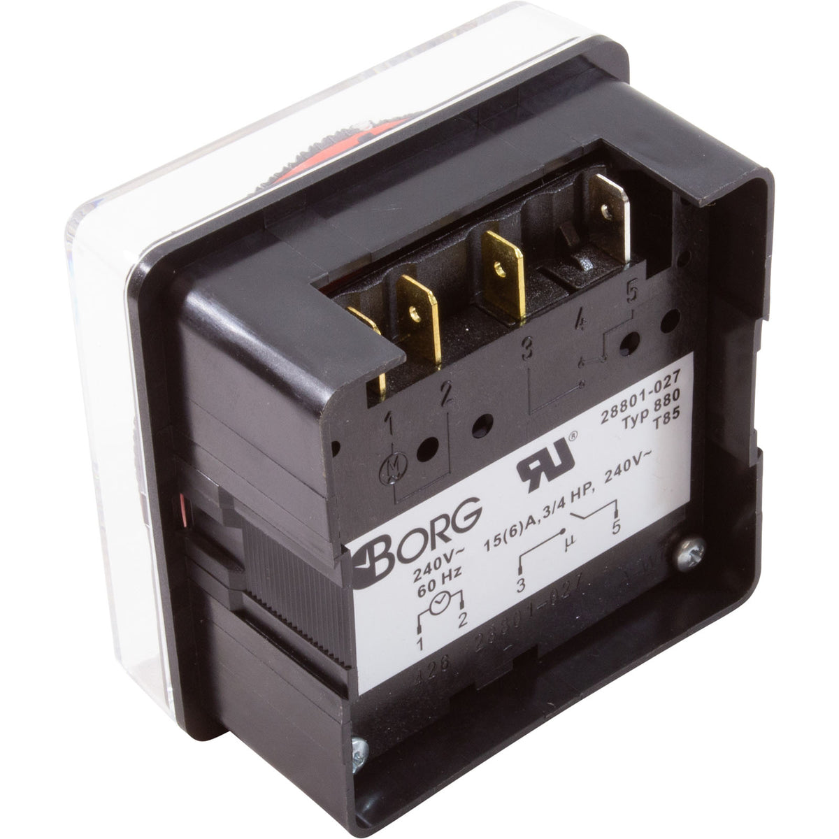 Timer, Diehl, SPST, Panel Mount, 230v, 20A, w/housing,  24hr