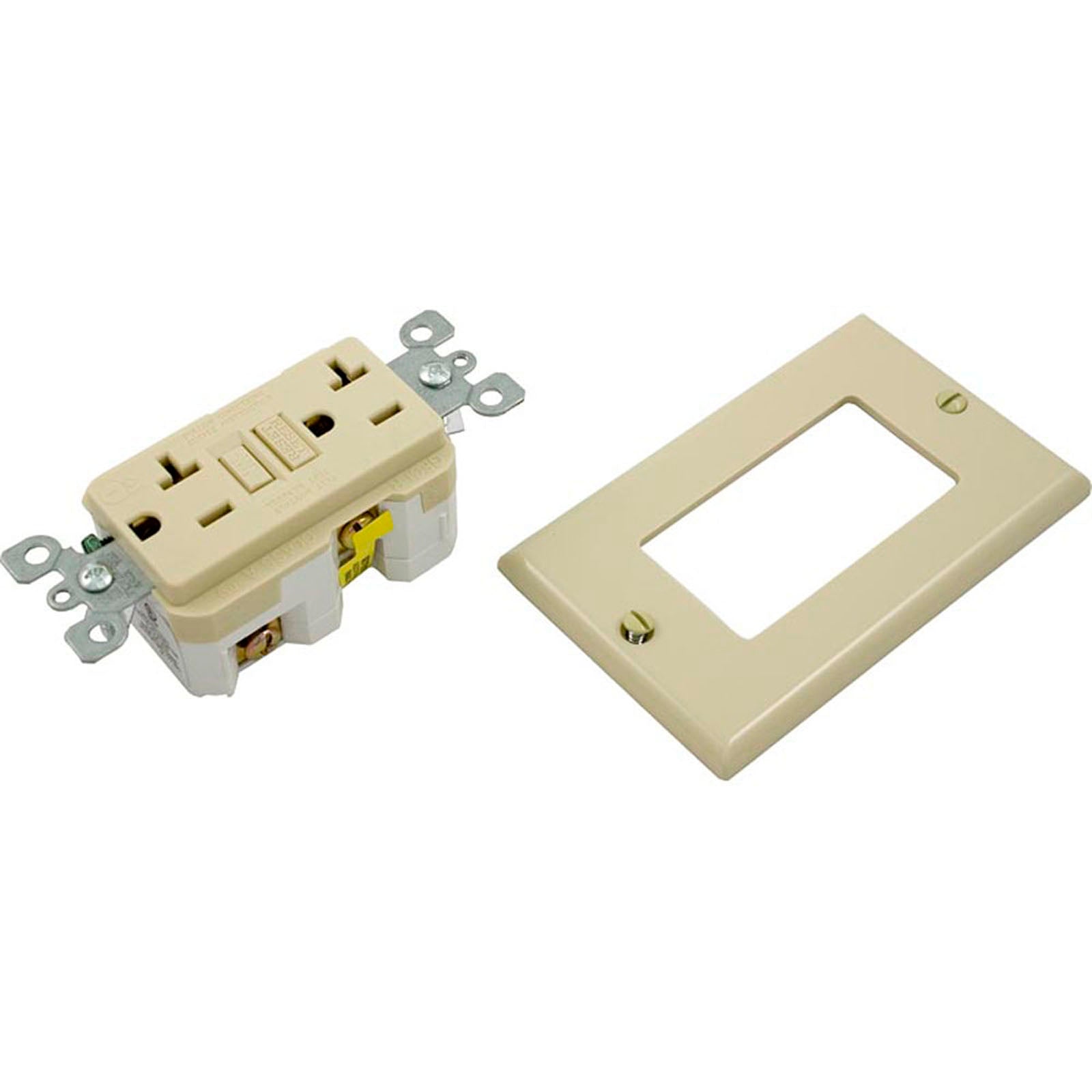 GFCI, Leviton, 20A, SPST, Plugface, Ivory