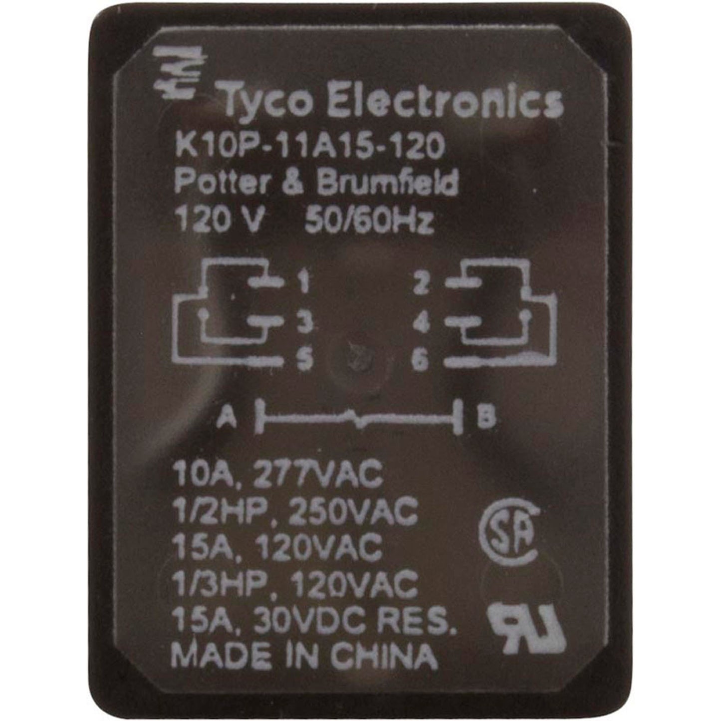Relay, TE Connectivity, DPDT, 15A, 120v