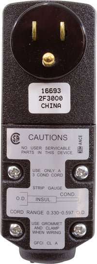 GFCI, Leviton, 15A, SPST, Right Angle Plug