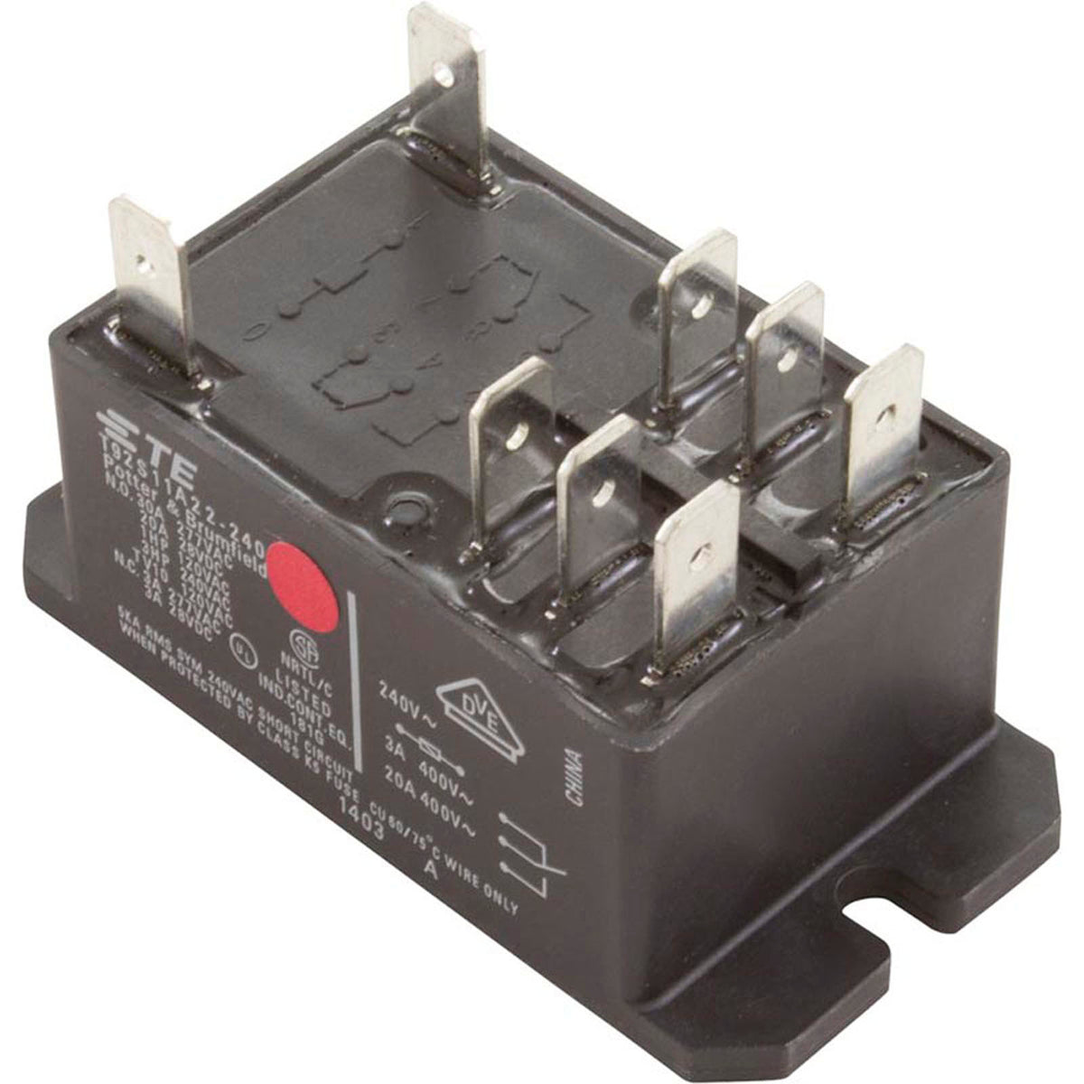 Relay, PandB, T-92, DPDT, 30A, 230v, Coil