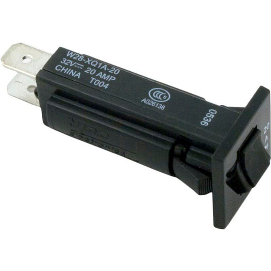 Circuit Breaker, P and B, 20A, 115v, Red Face