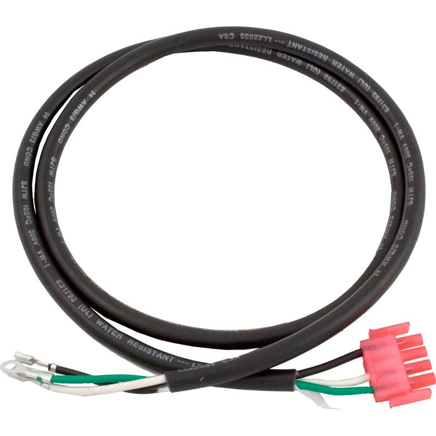 Cord, H-Q, P2, 1 Speed, AMP-4 Male, 14/3 x 48", Pink