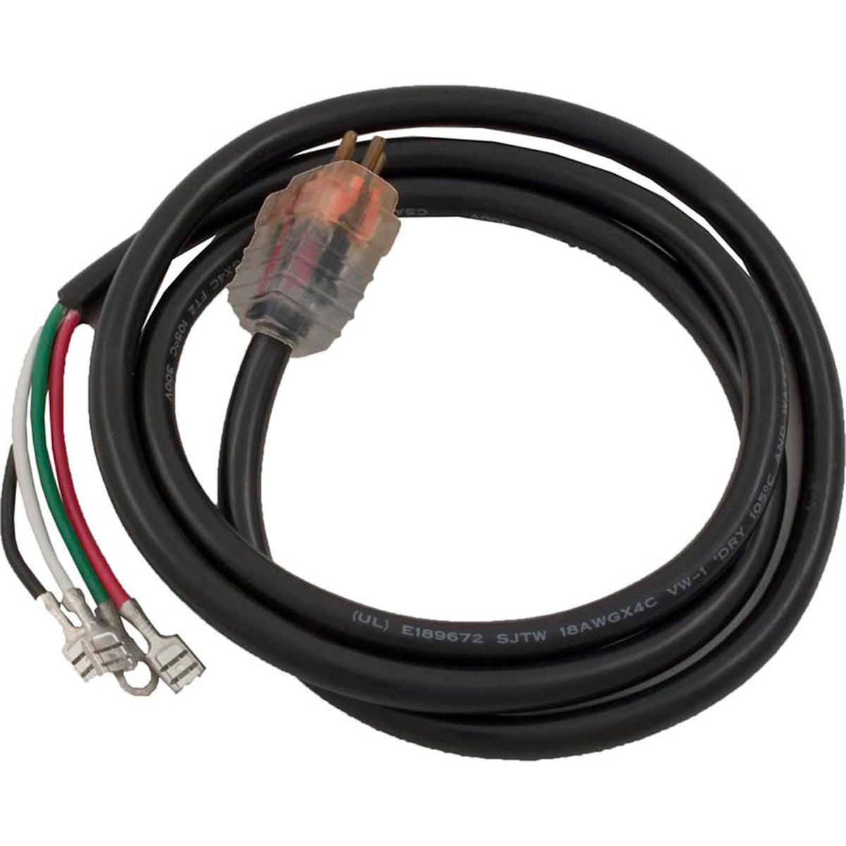 Fiber Optic Cord, H-Q, Molded/Lit, 48", 115v/230v, 15A, Orange