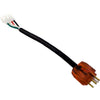 Adpt Cord, H-Q, P1/2-spd, Molded/AMP, Univ, 6", 115v/230v, 15A, Red