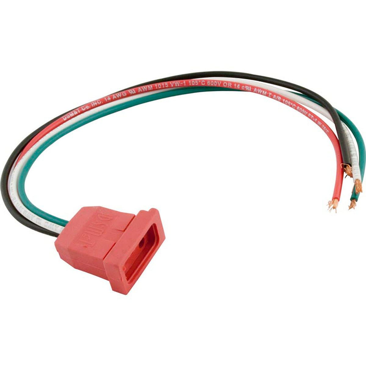 Receptacle, H-Q, Pump 1, 2 Speed, Molded, Red, 14/4