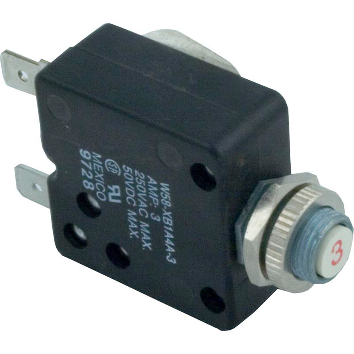 Circuit Breaker, Panel Mount, 3A, 115v
