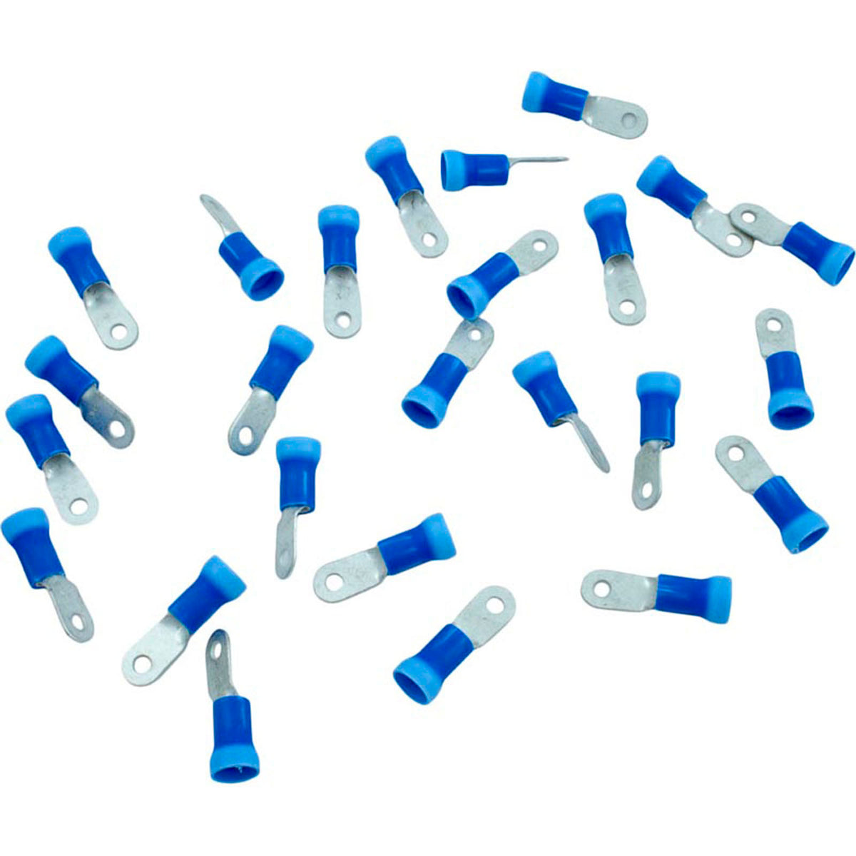 Ring Terminal, 6 AWG, #10 Stud, Blue, Quantity 25
