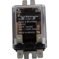 Relay, P&B, DPDT, 24VDC, 20A, Dust Cover