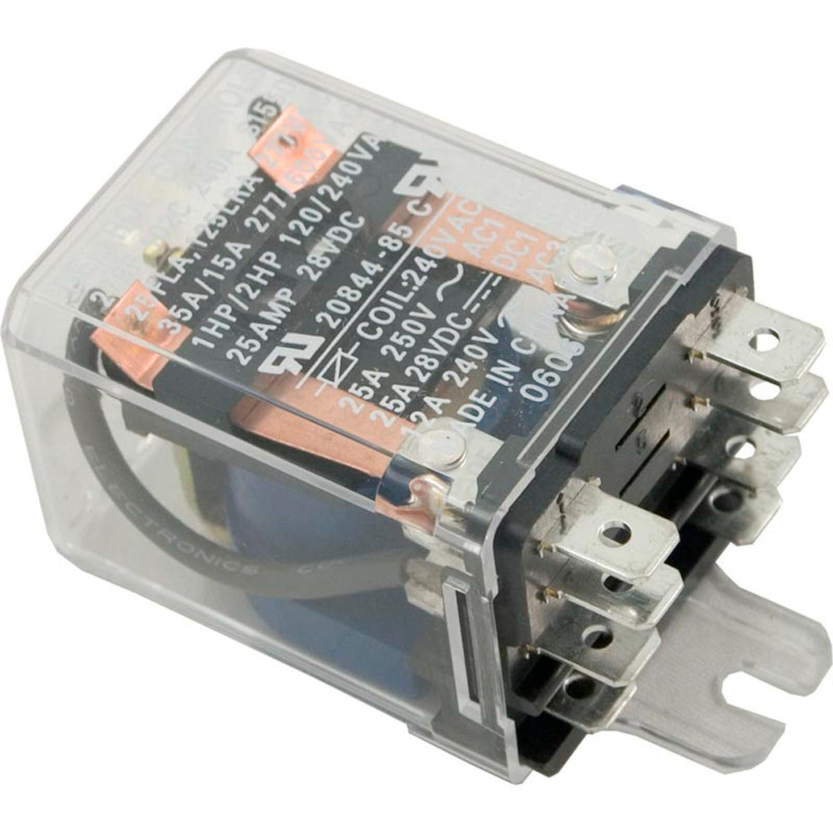Relay, Deltrol Controls, DPDT, 25a, 230v, Coil, Dustcover